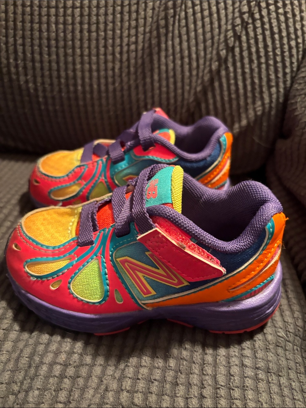 New Balance Kids Multicolor Light-Up Sneakers - Pink/Teal/Yellow/Purple
